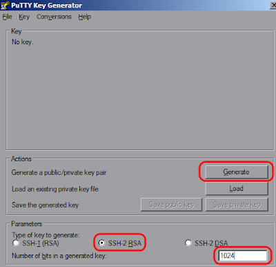 Generate ssh key pair putty